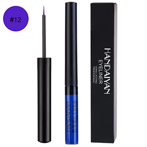 Liquid Eyeliner, Matte Colored Eyeliners, Blue Eyeliner, White Black Red Brown Green Purple Waterproof High-Pigmented Colorful Eyeliners Eye Makeup, 1Pc Deep- Blue #TOP1