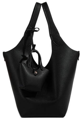 Slouchy PU Leather Bucket Bag Women Shoulder Hobo Bags Trendy Travel Crossbody Purse Mini Top-handle Tote Handbag 2025