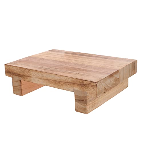 ANDRESLAD Poggiapiedi in Legno Naturale Antiscivolo, Sgabello Largo Ergonomico Per Anziani Adulti, Supporto Piedi Sotto Scrivania Ufficio e Casa