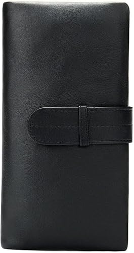 Zipper Men Long Wallet Vintage Cow Leather Male Clutch Purse Phone Card Holder Genuine Leather Mens Wallets，B-19 * 9cm(B)