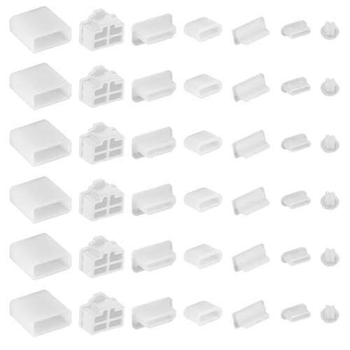 50 PCS 7 Types USB Cover, Silicone USB Port Cover