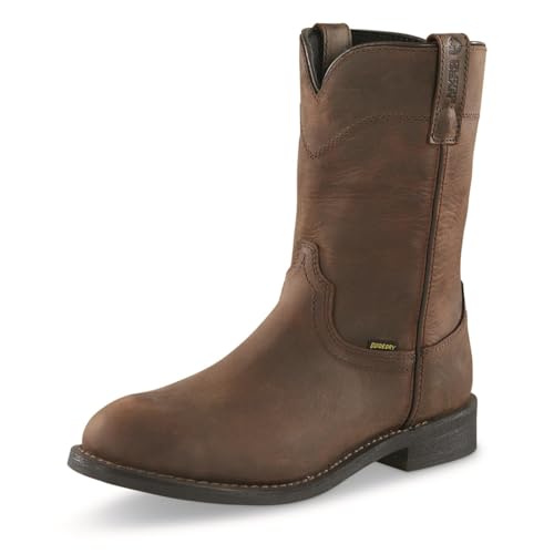 Guide Gear Men's 10" Western Wellington 2.0 Waterproof Boots; Cowboy Rodeo Work Boots Leather Waterproof Footwear2