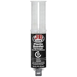 J-B Weld 50139 Plastic Bonder Body Panel Adhesive and Gap Filler Syringe – Dries Black – 0.25 Milliliter (2 Pack)