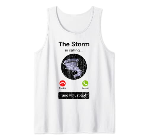 Divertente tempesta che insegue il design la tempesta sta chiamando Canotta