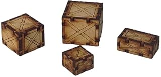 Wooden Crates Set a 28mm MDF Kit Tombstone Desperado Legends Old West Terrain Dungeon