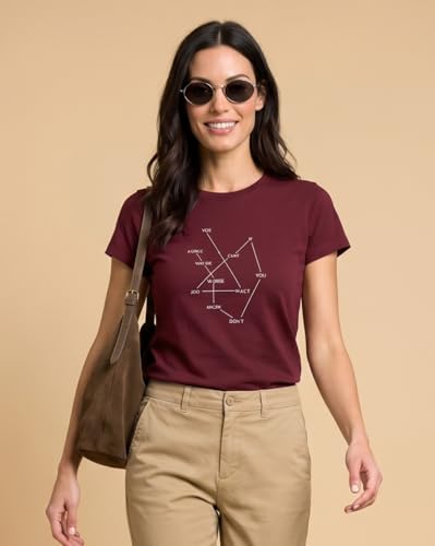 Image of Nobero Women's Graphic Printed T-Shirt | Regular Fit 180 GSM Cotton Tee for Women | Comfortable Round Neck Casual Wear