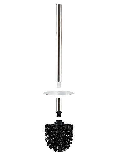 Image of Isaac Jacobs White Ceramic Unicorn Toilet Bowl Brush Holder with Chrome Metal Handle (Unassembled) - Bathroom Accessory & Cleaning Storage (Unicorn)