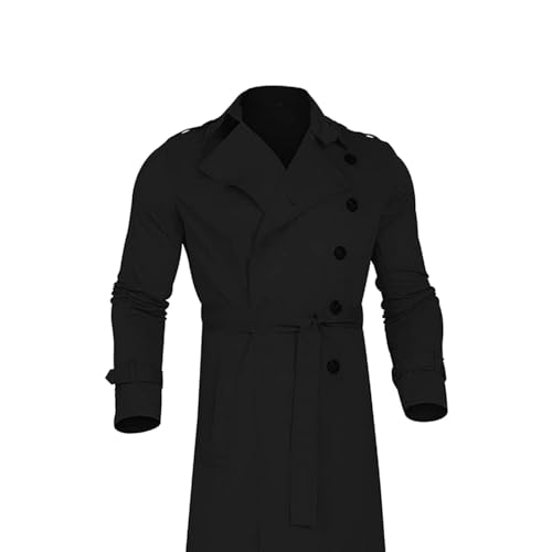 Image of Windproof Men'trench Coat Warm Peacoat Soft for Vacation