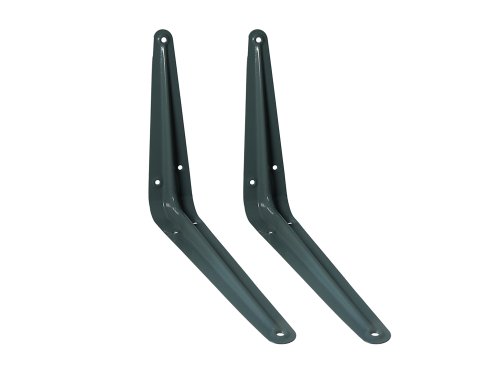 Équerres de fixation étagère robustes gris 225 x 175 mm lot de 10 - 2