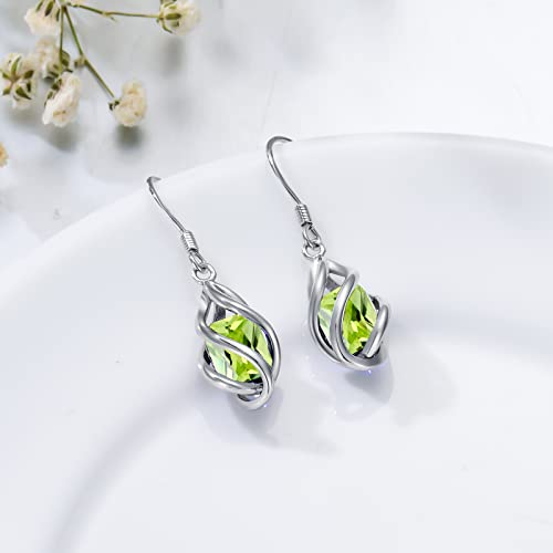 Created Peridot Earrings 925 Sterling Silver August Birthstone Dangle Drop Earrings For Women Birthday Anniversary Fine Jewelry For Women Girls #TOP4