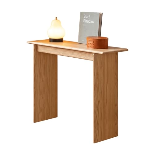 YESWOOD Table Console en Chêne Massif, Table d’Entrée Gain de Place, Style Minimaliste, Meuble...