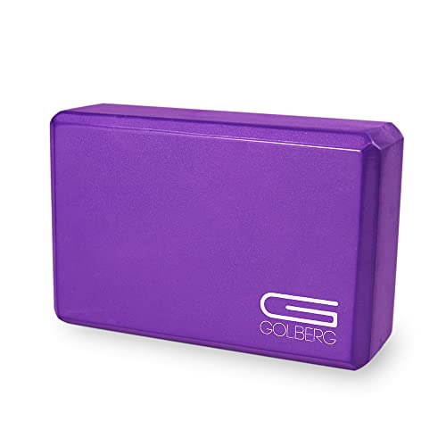 Golberg Foam Yoga Block – For Fitness, High Intensity Support and Improving Strength or Flexibility Pink/Green/Dark Green/Purple/Blue – 1/2/4 Pack