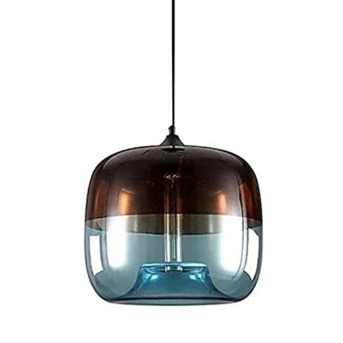 Lustre en verre vert olive de forme ellipse pour salon et chambre