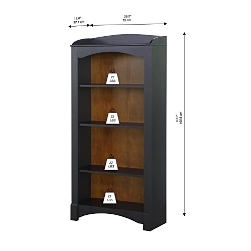 Saint Birch Hawksbury 4-Shelf Traditional Wood Bookcase In Espresso #TOP2