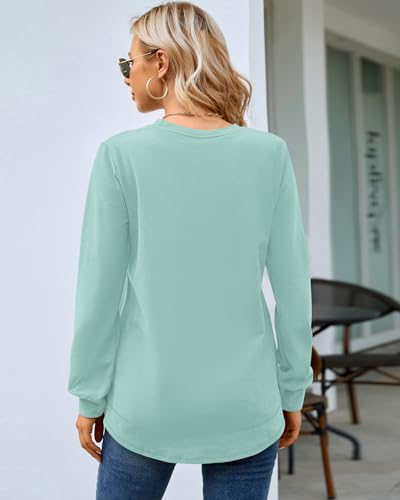 Image of MOLERANI Sweatshirts for Women Casual Long Sleeve Crewneck Shirt Tunic Tops | Pullovers, Soft Lightweight Warm Fabric, Loose Fit, Fall Winter Trendy Clothes, Daily Wear, Workout, Outdoor Outfits