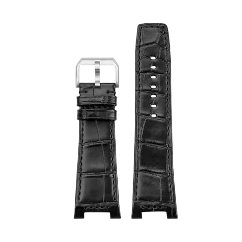 Bracelet cuir alligator compatible IWC Ingenieur IW378509 extrémité crantée