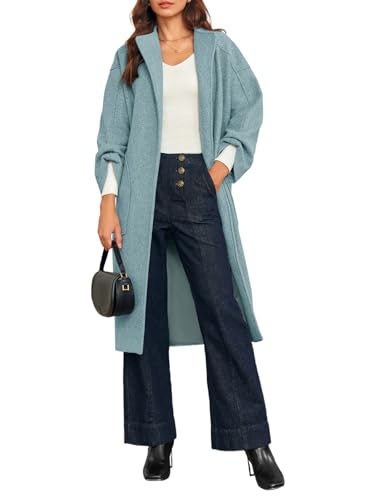 Cicy Bell Womens Long Pea Coats Oversized Wrap Wool Blend Trench Coats Winter Open Front Cardigan Overcoats2