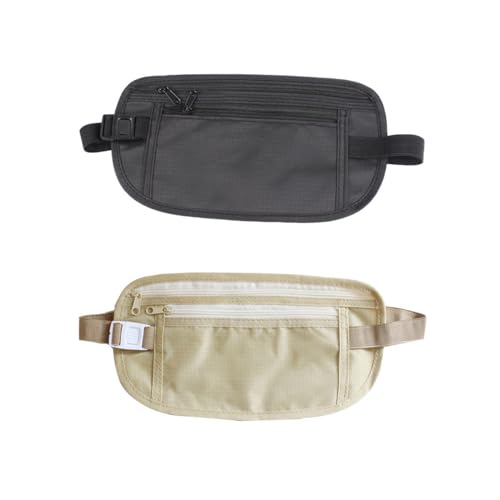 LOUDelephant Damen Geldgürtel - Aus 100% Baumwolle, Rosa, Sicherer Bauchgurt Für Reisen