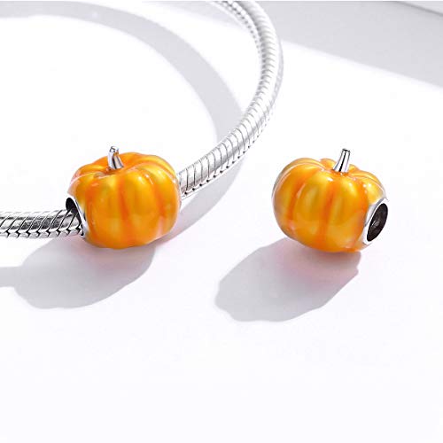 Shysnow Halloween Pumpkin Charms Black Cat Ghost Castle Charm Sterling Silver 925 Vintage Enamel Spacer Beads for Bracelet/Necklace Halloween Jewelry Gifts for Women Girls2