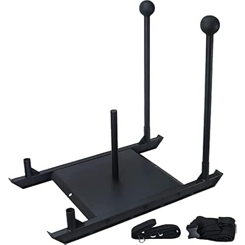 BotaBay Workout Sled 500 Lbs Capacity Weight Fitness Sled W/Steel Mace Bell Handle Push Sled Pull Weight Sleds for Training Football Sled W/Shoulder Harness Cover