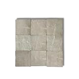 DYARI Authentic Moroccan Zellige Ceramic Tiles – 4x4 Inch – Handcrafted Glazed Clay Backsplash for Kitchen, Bathroom, Shower – Rustic & Imperfect Finish (Blanc Sale, 9 Tiles (1 Sq Ft))