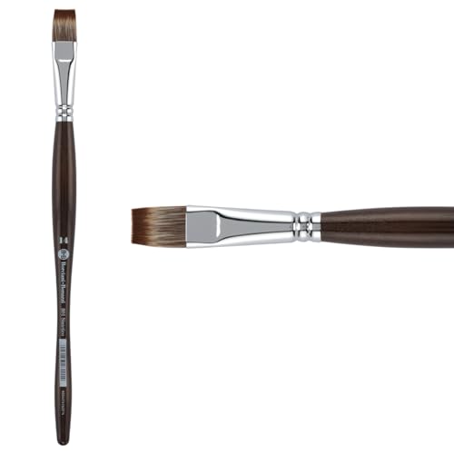 BORCIANI BONAZZI Pennello in Mangusta Sintetica n 14 Punta Piatta - Manico ergonomico