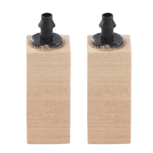 Image of TOPINCN Wooden Air Bubble Stone Diffuser, 2Pcs, Fine Bubbles for Aquarium, Pond, Hydroponic & Circulation System