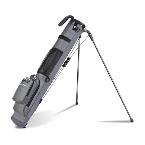 MAZEL Lightweight Golf Bag for Men – Easy to Carry Golf Clubs Bag with Shoulder Strap,Pitch n Putt Golf Stand Bag for Driving Range,Par 3 and Executive Courses - Fit Up to 8 Clubs (Grey) Cover