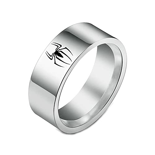 Jemant Silver Spider Ring For Men Women Stainless Steel Punk Goth Cool Rock Knuckle Engraved Animal...