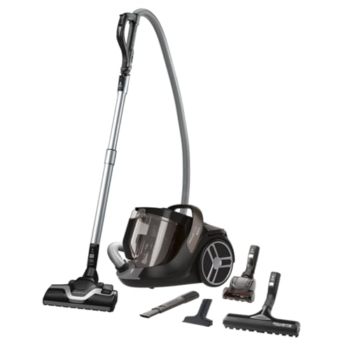 Rowenta Silence Force Cyclonic Animal Care - Aspiradora sin bolsa con cabezal de 2 posiciones, deslizamiento adecuado ergonómica, depósito de suciedad de 2.5 l, 5 accesorios para pelo mascotas RO7260