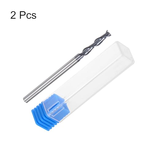Image of uxcell 2pcs 6mm Dia 6mm Shank Square Nose End Mill 2 Flutes HRC45 Carbide AlTiN Coated CNC Router Bits Cutter Tools for End Milling CNC Machining