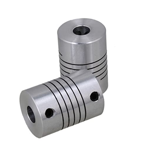 SOLUSTRE 2pcs Flexible Couplings for 3d Printer Stepper Motor Shaft Connector Stainless Steel with 25mm Length, Flexible