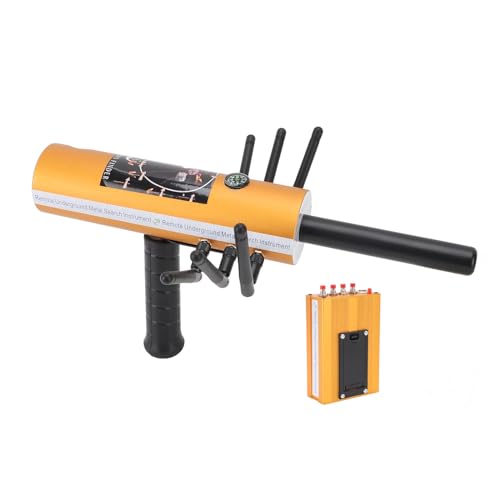 HELEVIA Detector de Metales, Escáner de Buscador de Oro Subterráneo de 30 M de Alcance de 1200 M de Profundidad con Brújula para Piedras Preciosas de Cobre y Plata