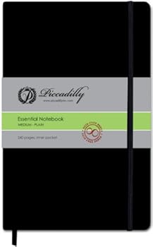 Hardcover Essential Medium Blank Journal-Black Book