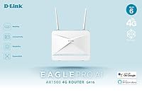 D-Link G416/E Eagle PRO AI AX1500 4G+ Smart Router (4G+ LTE Cat 6 Download bis zu 300Mbps, Wi-Fi 6, AI Wi-Fi/Traffic Optimiser, Gigabit Ports, WPA3, Wi-Fi Mesh Support, ohne Simlock), Weiß – Ansicht 6