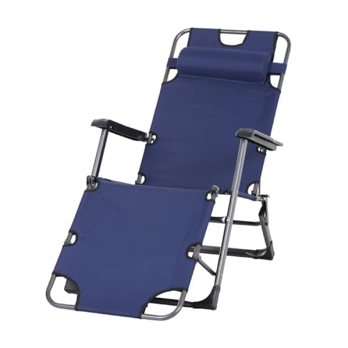 كرسي استرخاء متعدد الاستخدامات - كرسي أو سرير 2 في 1 - للشاطئ وحمام السباحة والفناء، معدن