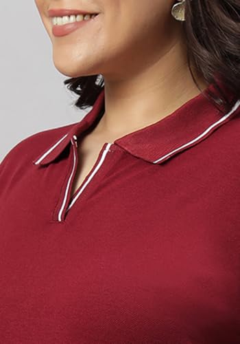 Image of Wear Your Opinion Women's Plus Size Tipped Collar Neck Polo Tshirt