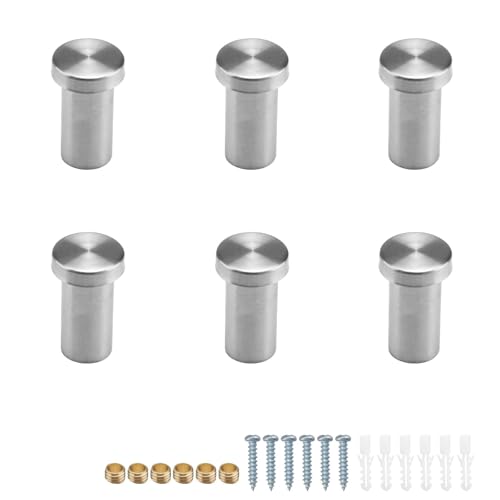 PARFCO Ganci Appendiabiti, 6 Pezzi Ganci da Parete, Ganci Parete con Viti, Ganci in Acciaio Inox per Bagno, Ganci per Asciugamani, per Cucina, Bagno, Soggiorno