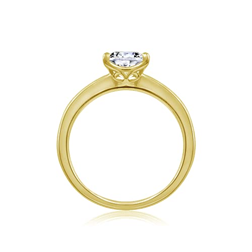 Amazon Collection Yellow-Gold Plated Sterling Silver Princess-Cut Solitaire Ring Made With Infinite Elements Cubic Zirconia (1 Cttw), Size 6 #TOP2