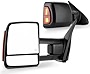 SCITOO fit for Toyota Towing Mirrors Black Rear View Mirrors fit 2007-2016 for Toyota for Tundra Truck with Larger Glass Power Control, Heated Turn Signal Manual Extending and Folding