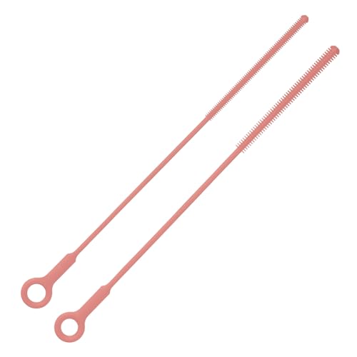2 Cepillos Limpiador de Pajitas, 26,2 cm Limpiador de Pajitas Cepillos de Silicona Reutilizables Cepillo Suave para Botellas de Agua Cepillo Extra Largo para Vasos de Agua (Rosa)