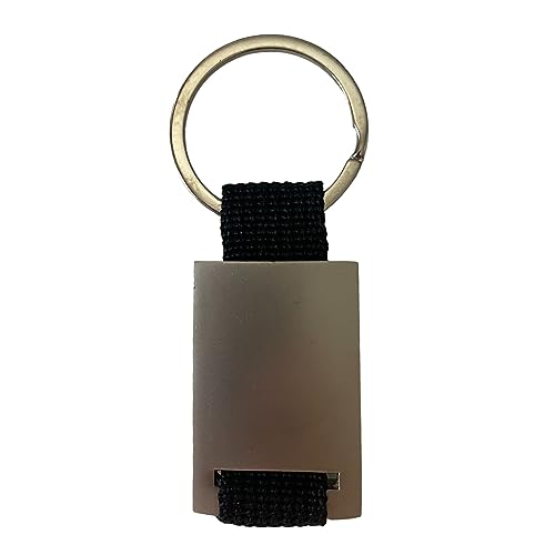 ADCSHOP Keychain with Private Security Shield in drop embossed on matt chrome metal, Strong black nylon braided ribbon - Image 4