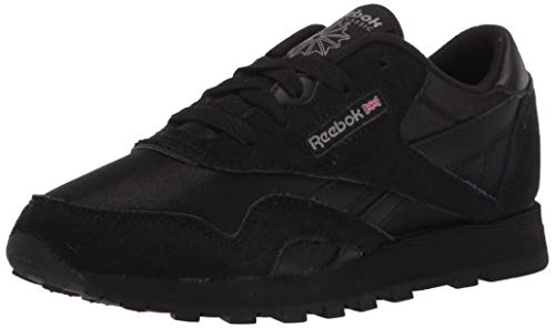 Reebok Boy's Classic Nylon Sneaker, Black/Black/Carbon, 1 M US Little Kid