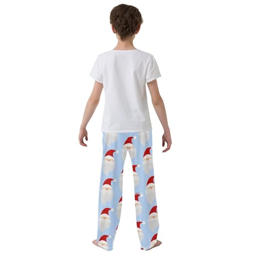 Boys' Pants Christmas Santa Claus Blue Long Bottoms Jogger Pants Elastic Waist Trousers with Pockets S-XL3