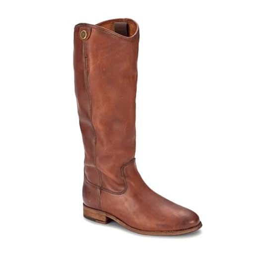 Frye Melissa Button 2 Equestrian-Inspired Tall Boots for Women Made from Hard-Wearing Vintage Leather with Antique Metal Hardware and Leather Outsole – 15 ½” Shaft Height, Cognac, 9.5