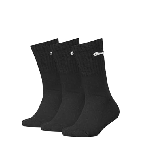 PUMA Crew Sock Calcetines, Black, 35-38 Unisex niños