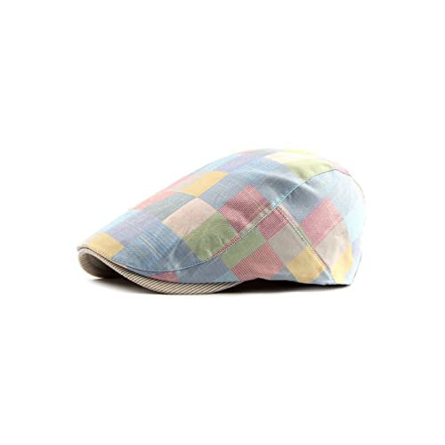 Withmoons Colorful Newsboy Flat Cap Cotton Check Plaid Cabbie Gatsby Golf Beret Hat Yz30106 (Lightblue) #TOP7