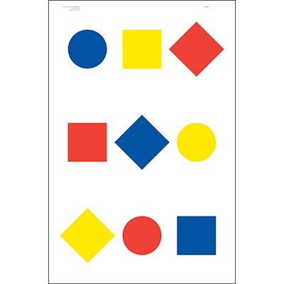 100 Pk, Multi Shape & Color Command Training Target Size: 24