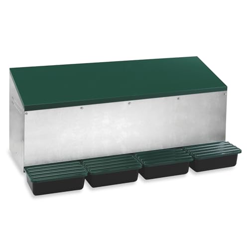 Agrarzone Pondoir d'extérieur à œufs 4 Compartiments - Montage à l'extérieur du poulailler - Nids pour Poules Nids à Rouleau pour Grandes Poules