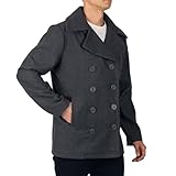 alpine swiss Mason Hommes Laine Mélange Caban Classique Gris Grand